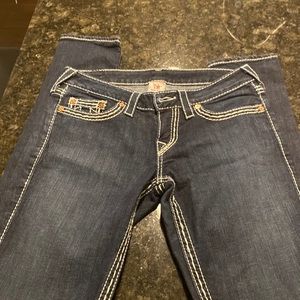 Like new True Religion jean dark blue size 28 super long